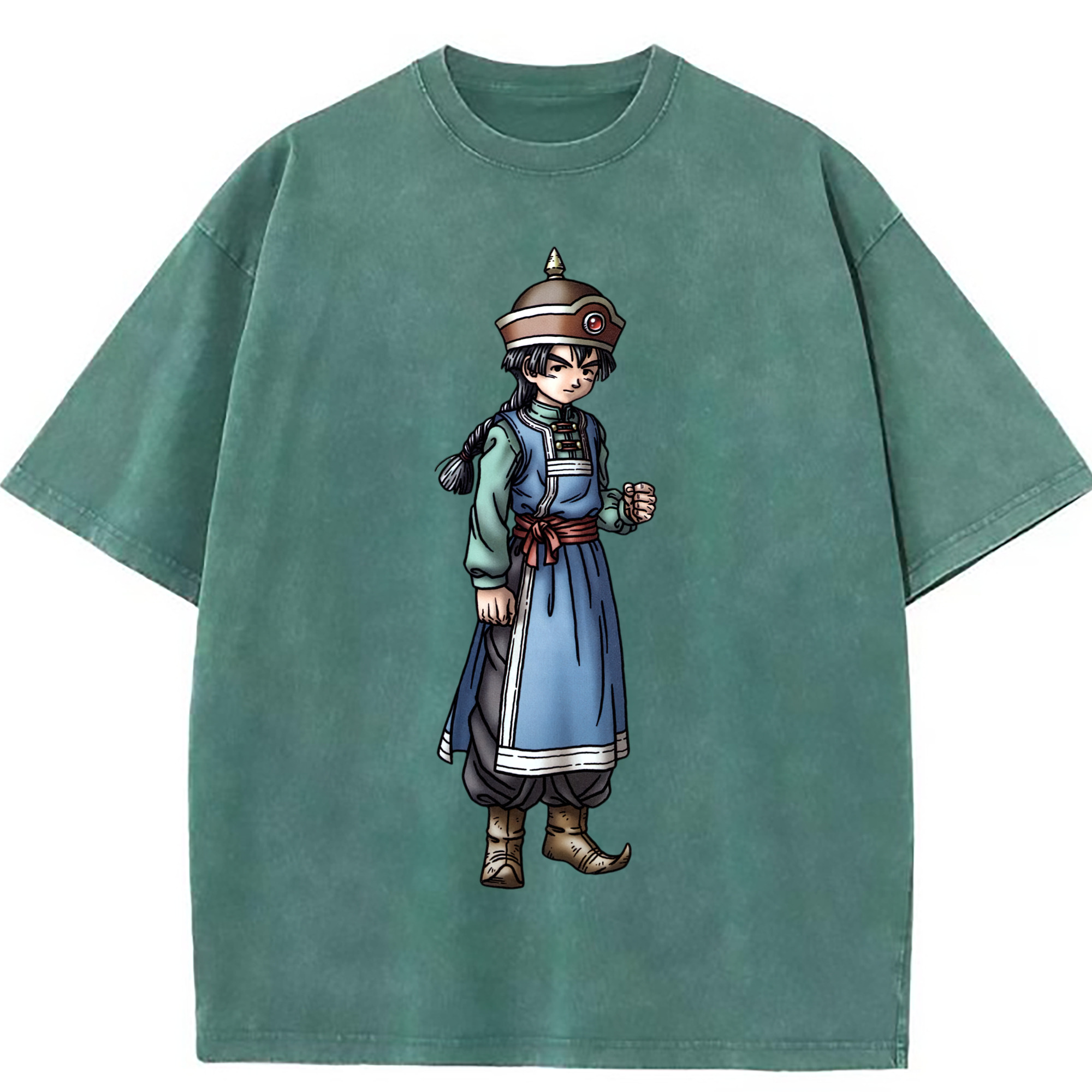 （画像用） ドラゴンクエスト Doragon Kuesuto Dragon Quest 綿100% ヴィンテージ風 半袖Tシャツ（フロントプリント）
